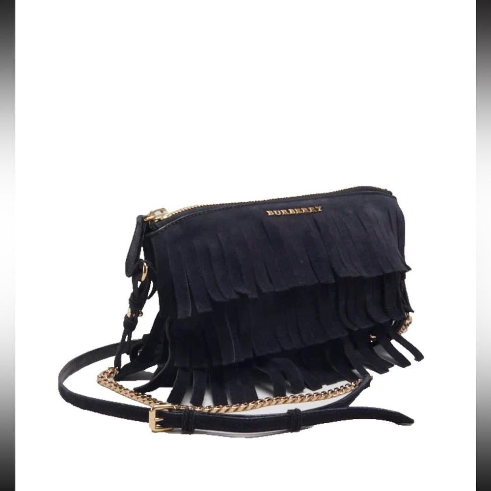 Authentic Burberry fringe suede crossbody